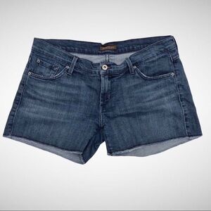 James Jeans Women’s Shorty Jeans Shorts Dark Wash Raw Hem Size 31